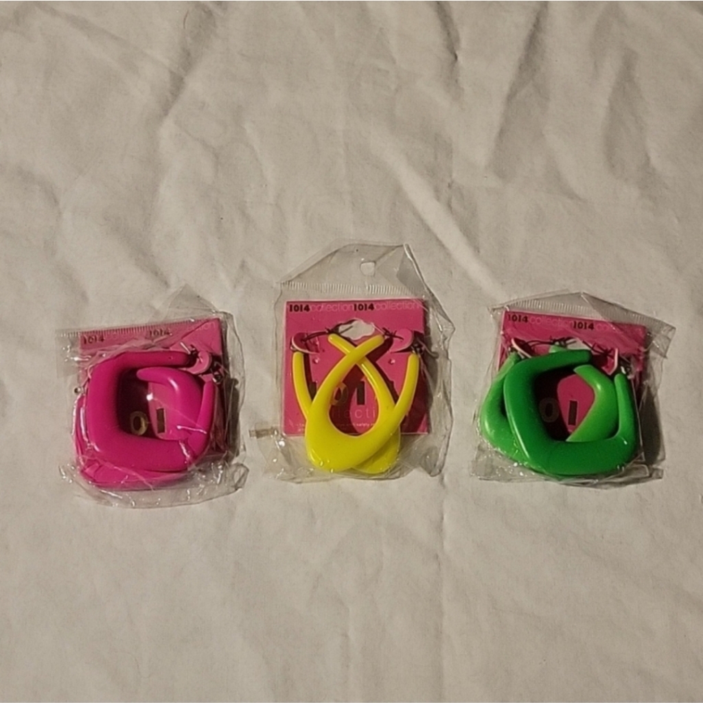 Vintage 1014 Neon Costume Earrings Vintage 1014 Neon Costume Earrings